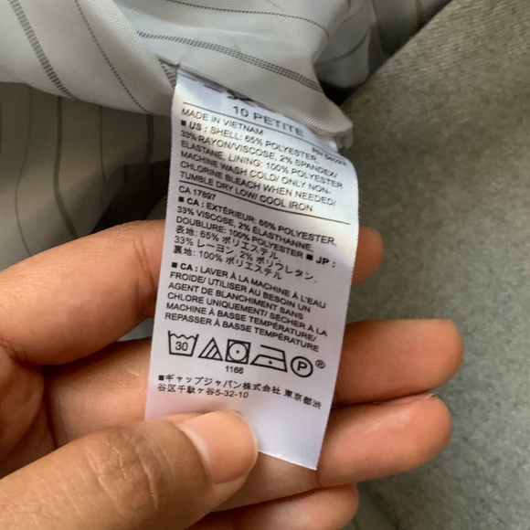 BANANA REPUBLIC Grey Blazer Single Button. Size 10P. - Picture 11 of 11